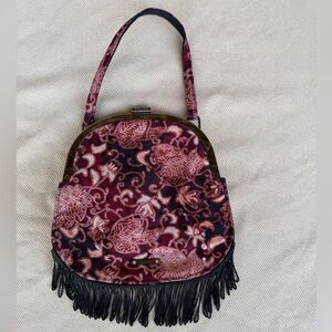 GUESS Mini Clutch Purse Paisley, Sequin, & Fringe Vintage Y2K
